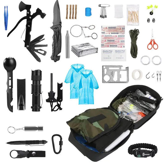 121Pcs Survival Kit Emergency Outdoor Tactical First Aid Gear