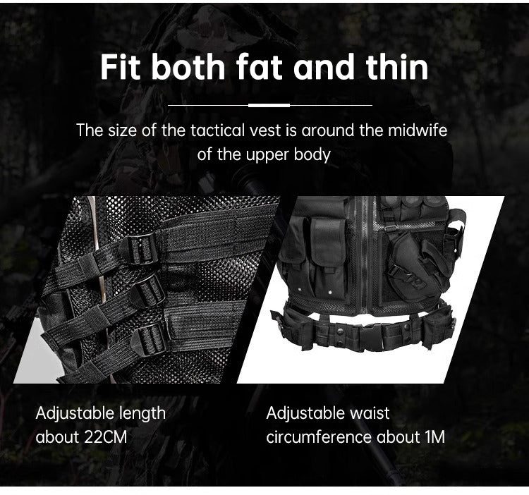 6000D Nylon Tactical Grid Vest Multi Pocket Durable Outdoor Gear