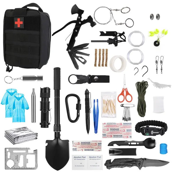 121Pcs Survival Kit Emergency Outdoor Tactical First Aid Gear
