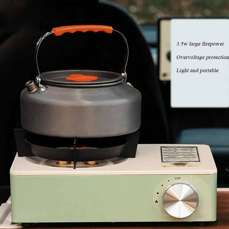 Mini Portable Gas Stove 3.5KW Stainless Steel Outdoor Camping Cooking