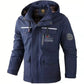 Mens Casual Windbreaker Jacket Waterproof Hooded Warm Outdoor Soft Shell