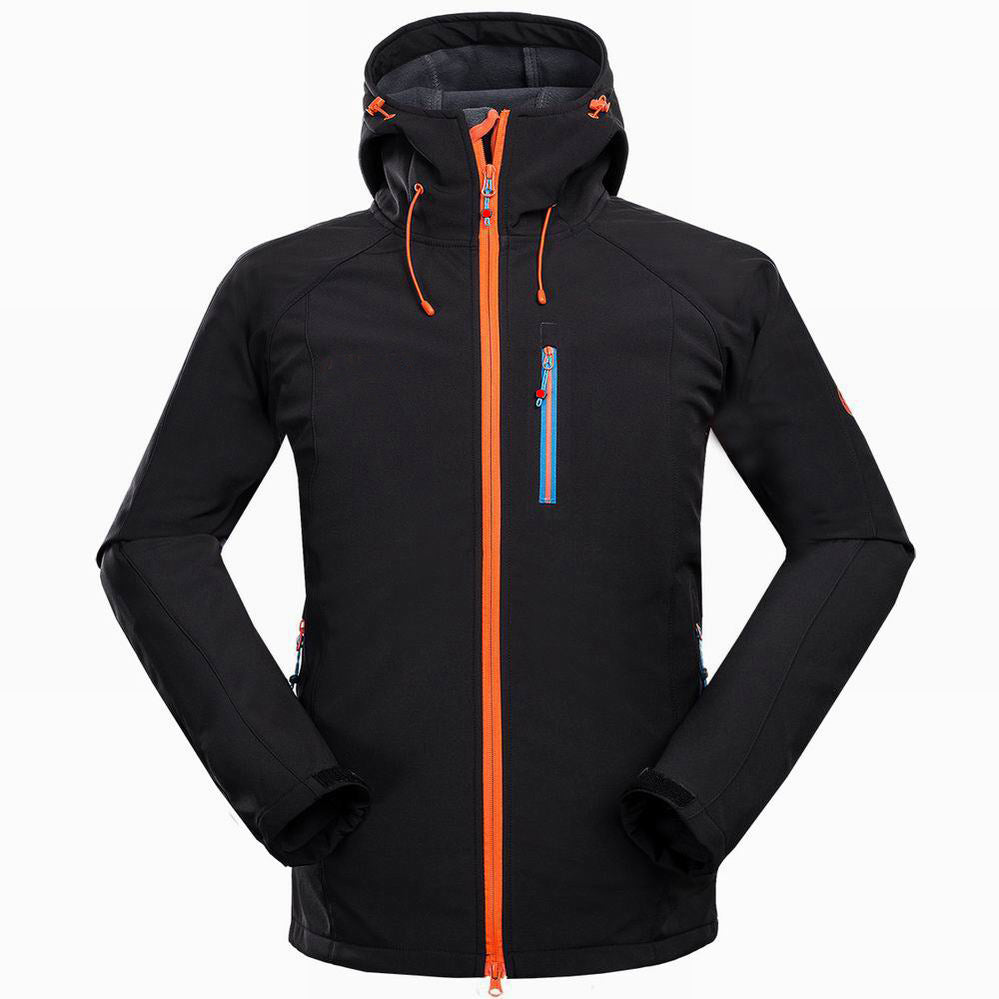 Mens Outdoor Soft Shell Jacket Windproof Durable Mountaineering Camping Wear