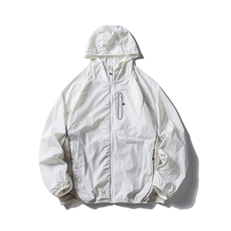 Mens Camouflage Hooded Sun Protection Jacket Lightweight Reflective Outdoor Wear