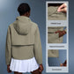 Women's Outdoor Water-Resistant Wear-Resistant Stowable Hooded Loose Casual Jacket