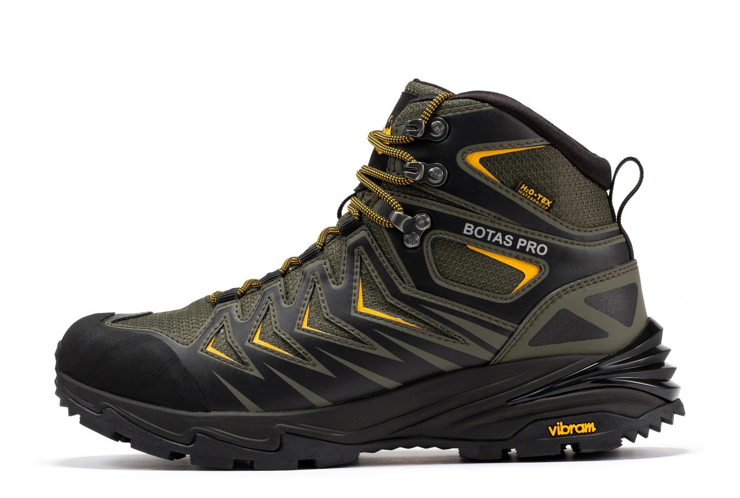Metallic Green Waterproof Hiking Boots Vibram Traction Lug Durable Outdoor