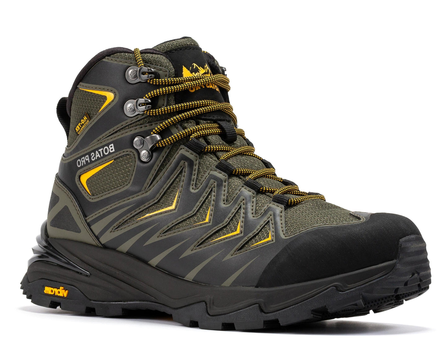 Metallic Green Waterproof Hiking Boots Vibram Traction Lug Durable Outdoor