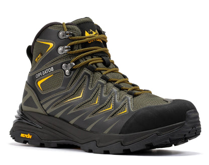 Metallic Green Waterproof Hiking Boots Vibram Traction Lug Durable Outdoor