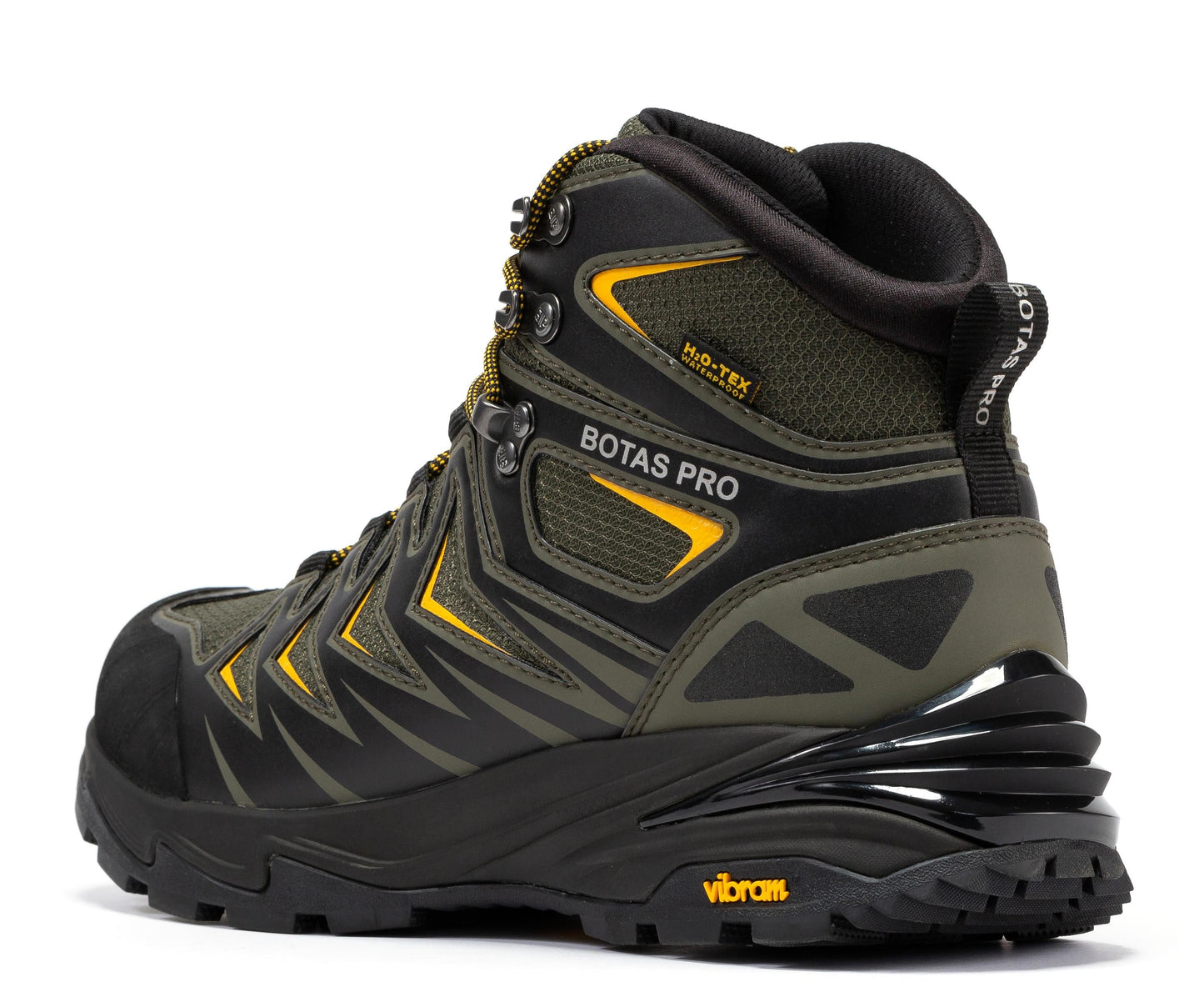 Metallic Green Waterproof Hiking Boots Vibram Traction Lug Durable Outdoor