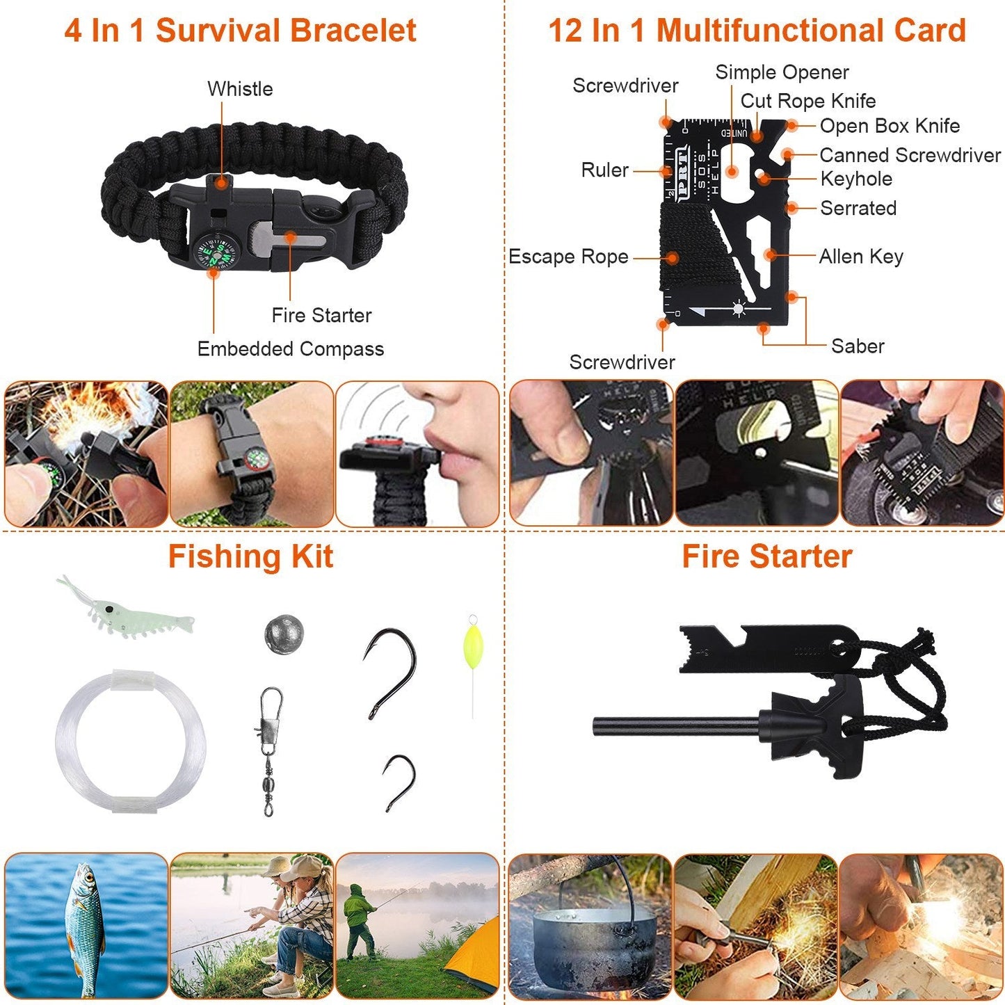 125Pcs Survival Kit Professional Emergency Tactical First Aid Outdoor Gear