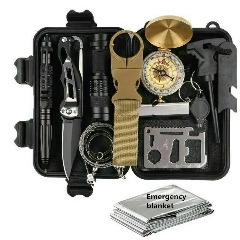 14 in 1 Emergency Survival Kit Outdoor Tactical SOS Gear