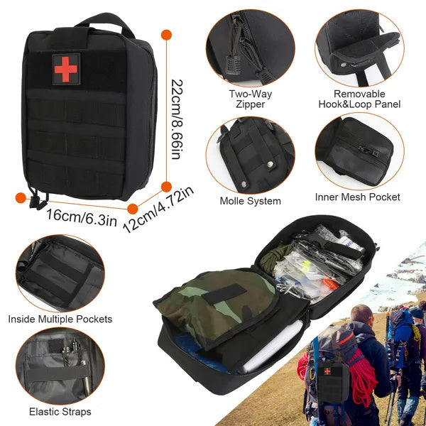 121Pcs Survival Kit Emergency Outdoor Tactical First Aid Gear