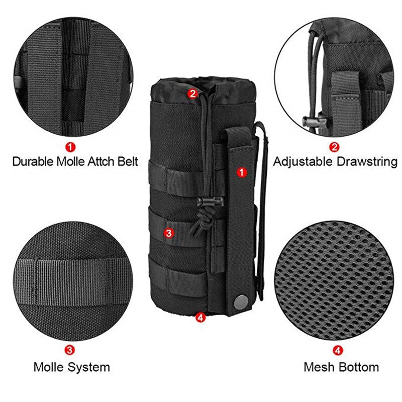 Tactical Water Bottle Pouch Molle Waist Bag Multifunction Outdoor EDC