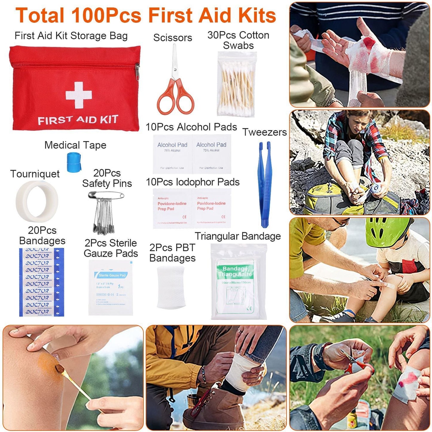 125Pcs Survival Kit Professional Emergency Tactical First Aid Outdoor Gear