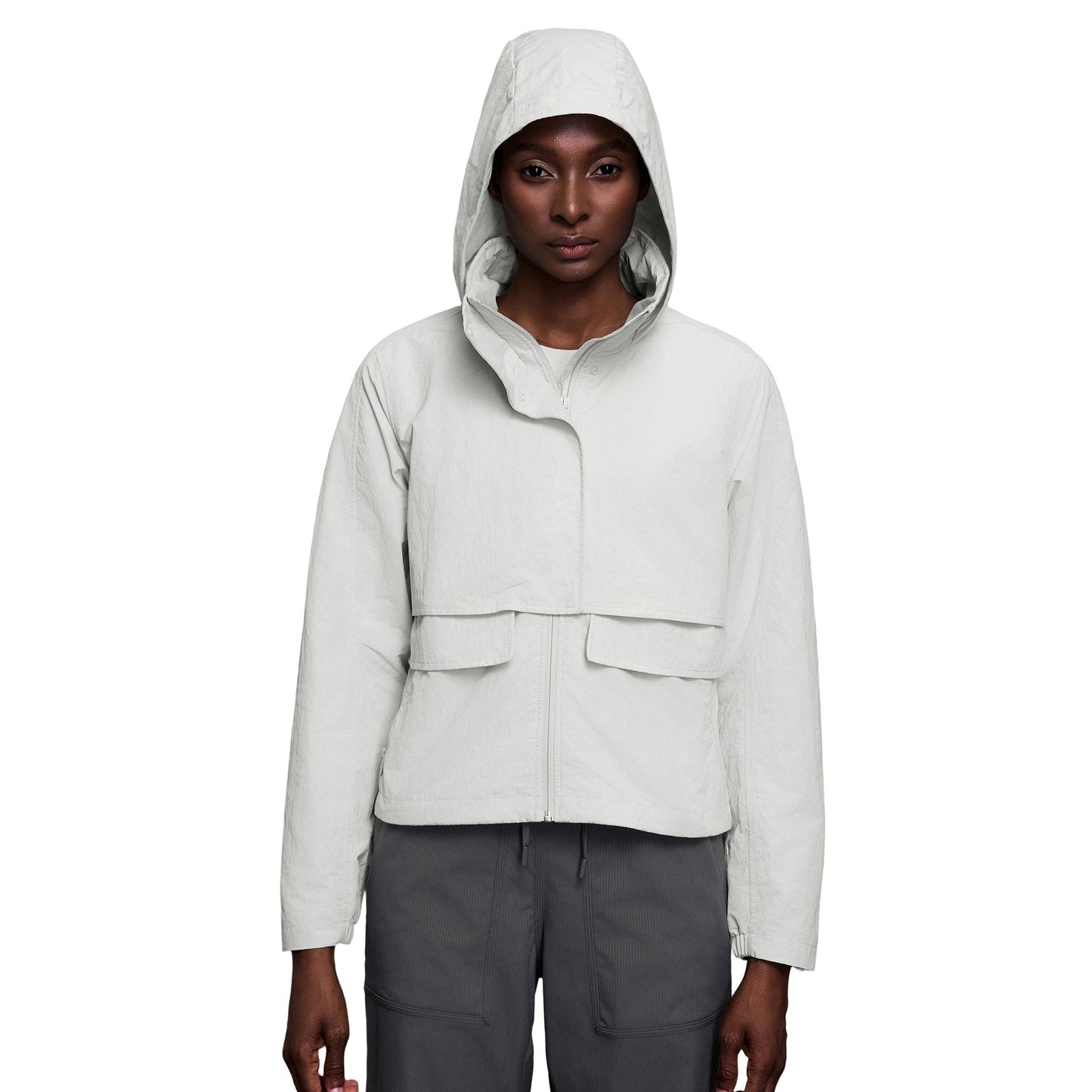 Women's Outdoor Water-Resistant Wear-Resistant Stowable Hooded Loose Casual Jacket