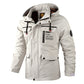 Mens Casual Windbreaker Jacket Waterproof Hooded Warm Outdoor Soft Shell