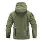 Mens Tactical Fleece Jacket Lightweight Thermal Hooded Outdoor Hiking Coat