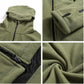 Mens Tactical Fleece Jacket Lightweight Thermal Hooded Outdoor Hiking Coat