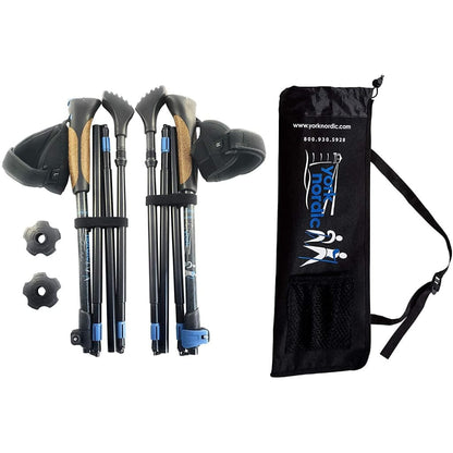 Travel Folding Hiking Poles Lightweight Durable Adjustable Outdoor Trekking Sticks
