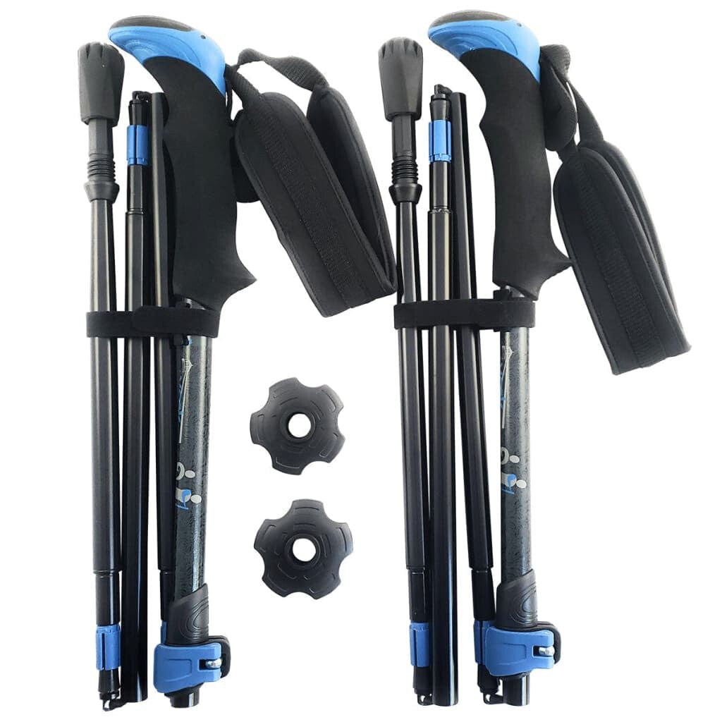 Travel Folding Hiking Poles Lightweight Durable Adjustable Outdoor Trekking Sticks